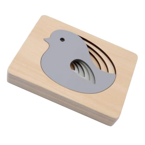 ORFOFE 1 Satz Farberkennungsspielzeug Kaninchen-Puzzle Puzzles für Kinder Tiere Rätsel Pädagogisches Spielzeug Kinder Puzzle Stereo-Spielzeug aus Holz Puzzle in Tierform hölzern Grey von ORFOFE