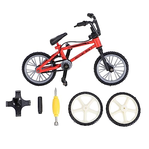 ORFOFE 1 Satz Fingerrad Miniatur-fahrradmodell Kleiner Fahrradmodellbausatz Fingerboard-railpark Mini-fingerspielzeug Mini-Fahrrad Fingerfahrräder Minibike Figur Aluminiumlegierung Rot von ORFOFE