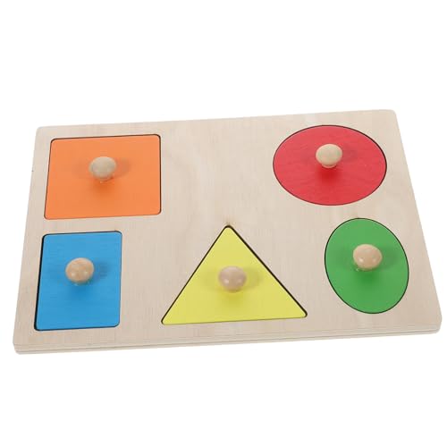 ORFOFE 1 Satz Form passendes Spielzeug Stapelspielzeug Sortierspielzeug mit Farberkennung Kinder holzspielzeug Shape Matching Shape-Match-Blöcke Form erkennen Spielzeug Lehrmittel hölzern von ORFOFE