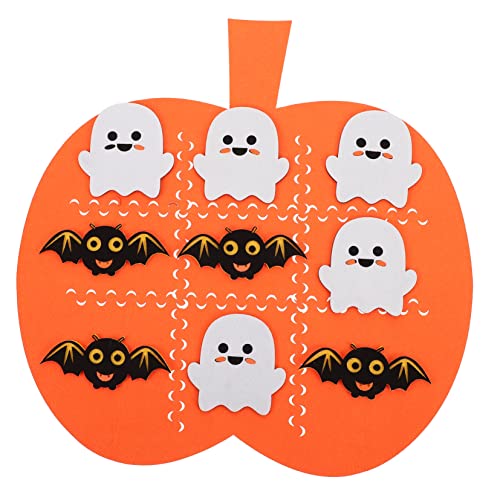 ORFOFE 1 Satz Halloween Filz Matte Spielmatten aus Filz Halloween-Brettspiel Denkspiel Denksportspielzeug Halloween Pumpkin halloweenkürbis Lernspielzeug Halloween-Zubehör gefühlt Orange von ORFOFE