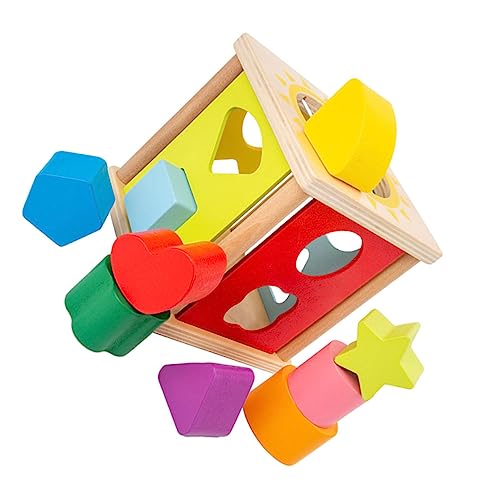 ORFOFE 1 Satz Intelligenz-Box Montessori-Spielzeug Spielzeuge Geometrie Lernspielzeug Mathe-lernspielzeug Spielzeug Für Vorschuljungen Puzzle Mit Geometrischen Formen Hölzern Colorful von ORFOFE