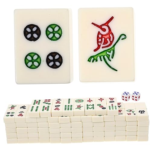 ORFOFE 1 Satz Mahjong-Requisiten Mahjong-Puzzle Chinesisches Jongg Reise Tischspiel Mahjong Amerikanisches Mini-Mahjong Mahjong-Spiel Mahjong Der Chinesischen Familie Mahjong-kit Melamin von ORFOFE