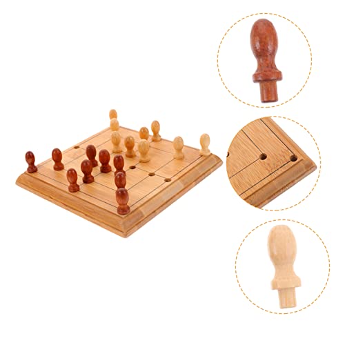 ORFOFE 1 Satz Mini Schach Desktop-Spielzeug Brettspiel Für Kinder Schachspiel Für 2 Spieler Schachspielzeug Für Kinder Mini-Spielzeug Schachbrettspielzeug Interessante Spielsachen Bambus von ORFOFE