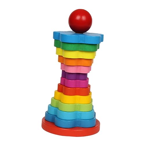 ORFOFE 1 Satz Regenbogenturm interaktive Spiele interaktives Spielzeug Lernspielzeug für Kinder Regenbogensäule Spielzeug Kinder stapeln Spielzeug Kinderspielzeug aus Holz hölzern von ORFOFE