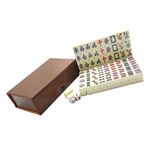 ORFOFE 1 Satz Reise Freizeit Mahjong Party-Mahjong Mini-Mahjong-Spiel Reise Schachbrett Mahjong-Tisch Jongg Brettspiele Für Mahjong-kit Chinesisches Mahjong Minispiel Tragbar Acryl von ORFOFE