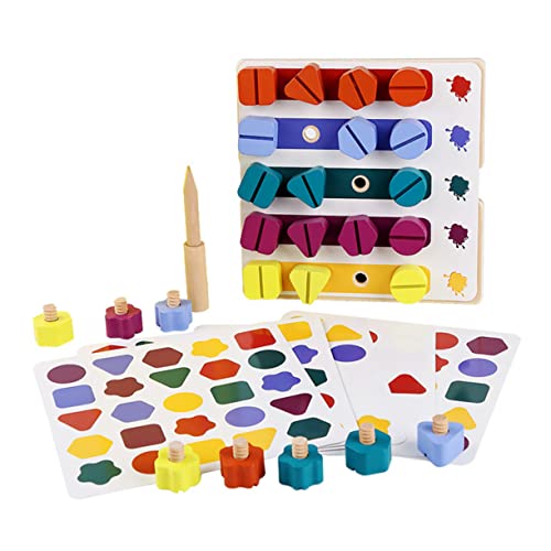 ORFOFE 1 Satz Schraubenpuzzle Pädagogisches Lernspielzeug Zerlegespielzeug Für Kinder Lernspielzeug Für Kleinkinder Puzzle-Spielzeug Schraubenspielzeug Vorschulspielzeug Hölzern von ORFOFE