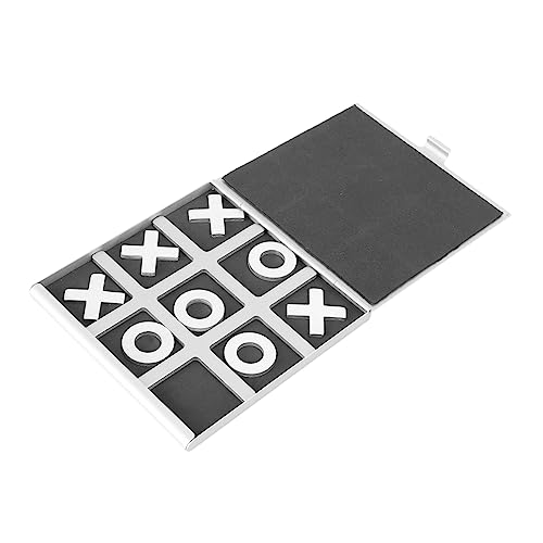 ORFOFE 1 Satz Spiel Schach Xo Schach Zehenspielzeug Kinderspielzeug Brettspiel Für Kinder Nullen Und Kreuze Spiel Strategie-brettspiel Pädagogisches Spielzeug Aluminium Black von ORFOFE