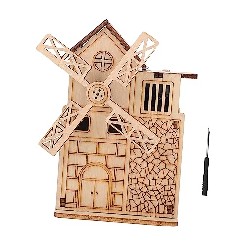 ORFOFE 1 Satz Spieluhr aus Holz 3 d Puzzle 3 d-Puzzle musikspielzeug b Toys Mini-Häuser Spielzeugset für Kinder Holzspielzeug zum Selbermachen Geburtstagsgeschenk für Kinder hölzern Brown von ORFOFE