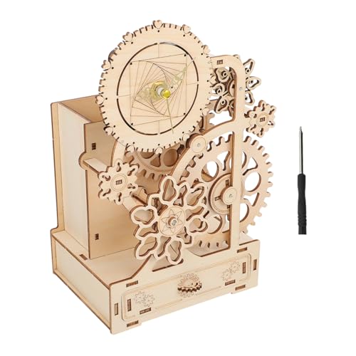 ORFOFE 1 Satz Stifthalter Aus Holz DIY Musik Stifthalter Desktop-Spielzeug 3D-Puzzle Für Erwachsene 3D-rätsel Uhr-kit DIY-Desktop-Ornament Mechanisches Federmäppchen Hölzern Brown von ORFOFE