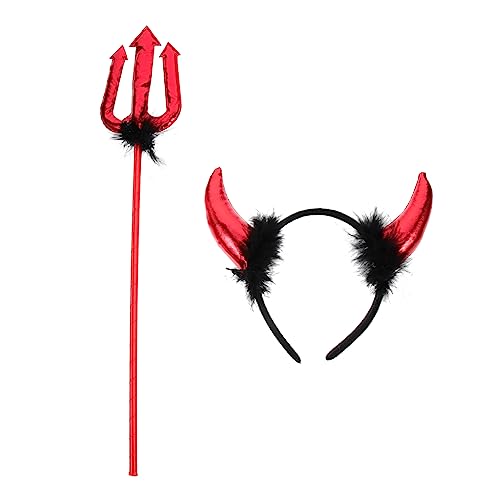 ORFOFE 1 Satz Stirnband aus Horn Halloween-Teufel Heugabel-Kostüm Stirnband mit bösen Hörnern Tierkostüm Halloween Haarschmuck Halloween haarreif Teufel Haarband Hörner Stirnband Plastik von ORFOFE