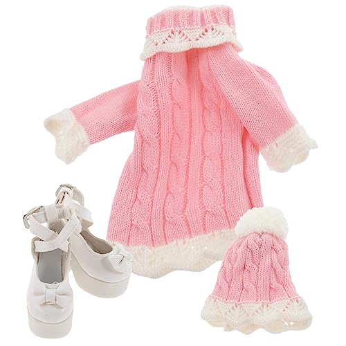 ORFOFE 1 Satz Wiederverwendbarer Puppenpullover Puppenkleidung Für Mädchen Puppendekor-Outfits Winterpuppenpullover Mädchen-Outfit Puppenpulloverkleid Mit Puppenschuhen Mädchenkleid Acryl von ORFOFE