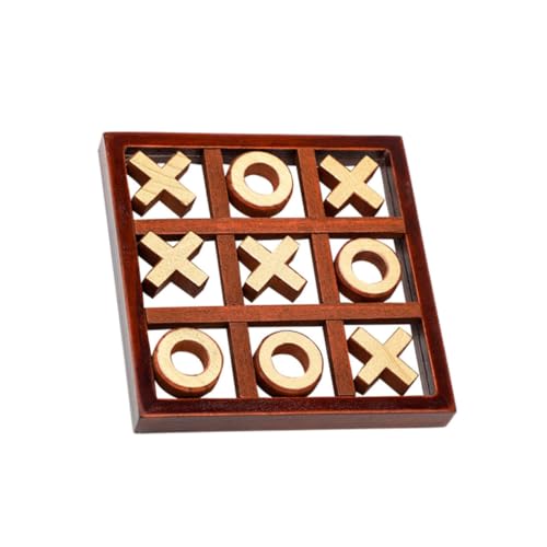 ORFOFE 1 Satz xo Brettspiel Schach Spielbrett Interaktives Kinder-Eltern-Spiel Kinderspielzeug interaktives Spielzeug Kinder holzspielzeug pädagogisches Brettspiel xo Schach hölzern Brown von ORFOFE