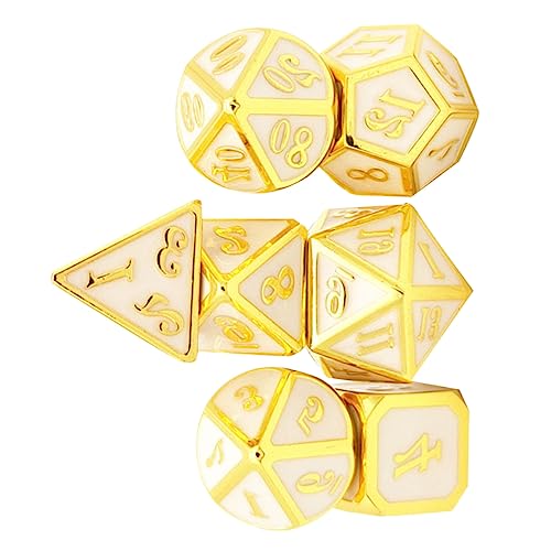 ORFOFE 1 Set 7 Teiliges Metallwürfel Partyspiel Facettierte Würfel 7 Teiliges Würfelspiel Polyedrische Würfel RPG Spiele Würfelbrettspiele Mdice Legierungswürfel von ORFOFE