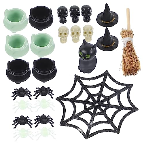 ORFOFE 1 Set Halloween Wohnkultur Miniaturen Zum Basteln Halloween Miniatur Ornamente Party Dekoration Requisite Kunststoff Miniaturen Kopf Miniaturen Mini Totenköpfe von ORFOFE