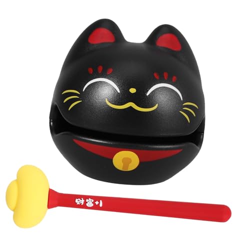 ORFOFE 1 Set Lucky Cat Percussion Instrument Lehrmittel Musikspielzeug Büro Dekompressionsspielzeug Büro Entspannungsspielzeug Instrument Spielzeug Bildung Spielzeug Tempelblock Lustige von ORFOFE