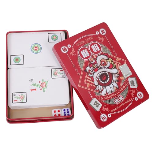 ORFOFE 1 Set Mahjong Poker Party Mahjong Kartenset Spiel Mahjong Karte Mahjong Kartenspiel Interessantes Mahjong Kartenset PVC Mahjong Kartenset Tragbares Mahjong Kartenset Mahjong von ORFOFE