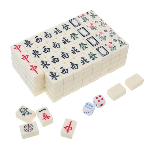 ORFOFE 1 Set Mini Mahjong Interessantes Mahjong Set Tragbares Mahjong Chinesisches Mahjong Spiel Reisespiel Requisite Kleines Mahjong Set Mahjong Requisiten Mahjong Für Zu Hause von ORFOFE