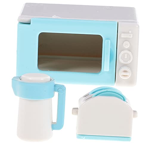 ORFOFE 1 Set Mikrowelle Mit Wasserkocher Und Brotbackmaschine Für Puppenhaus 3 Teiliges Set Zufälliger Farbe Zubehör Für Kinderküche Und Rollenspiele von ORFOFE