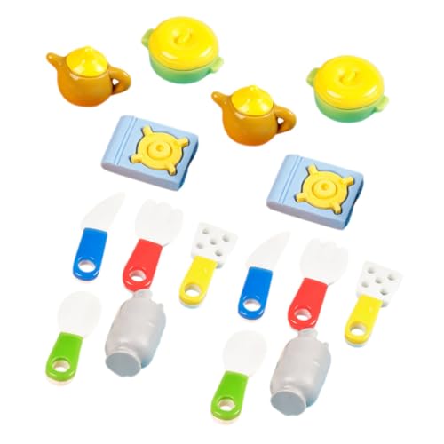 ORFOFE 1 Set Puppenhaus Küchengeschirr Set Lebensechte Küchenmöbel Puppenhaus Küchenzubehör Mini Kochgastank Miniatur Suppentopf Mini Kocher Spielzeug Miniatur Kochgeschirr von ORFOFE