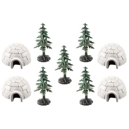 ORFOFE 1 Set Realistische Mini-eishaus-Spielzeug, Miniatur-puppenhaus, Weihnachtsbaum-Modell, Arktische Szene-Figuren Für DIY-micor-landschaftsdekoration von ORFOFE