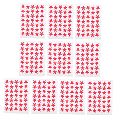 ORFOFE 10 Blatt Rote Fünf Punkte Stern Sticker für Selbstklebende Belohnungsaufkleber für Kindergarten Schule Party Dekoration Sicher und Hautfreundlich ORFOFE 10 Blatt Rote Fünf Punkte Stern Sticker für Selbstklebende Belohnungsaufkleber für Kindergarten Schule Party Dekoration Sicher und Hautfreundlich von ORFOFE