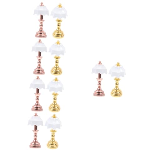 ORFOFE 10 STK Puppenstuben-Tischlampe Akku-Tischlampen kreative Minilampe Puppenhaus-Lichter Mini Nachttischlampe Miniaturen Exquisite Mini-Lampe Nachtlichtverzierung Mini-Stehlampe Eisen von ORFOFE