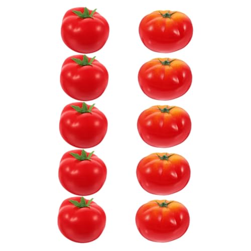 ORFOFE 10 Stück Realistische Tomatenmodelle, Künstliche Tomaten, Simuliertes Gemüse, Schaufenster-Requisiten, Falsche Tomaten-Requisiten, Gemüsemodelle, Fotografie-Requisiten von ORFOFE