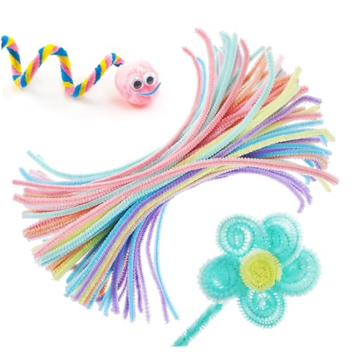 ORFOFE 100 Stück Macaron Farbige Twist Bar Bastelstangen DIY Zubehör Twisting Stick Twist Stick Craft Fuzzy Craft Stiele Fuzzy Stiele Chenille Sticks Chenille Stiele Zum Basteln von ORFOFE