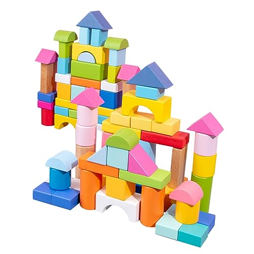 ORFOFE 100St Blöcke Bausteine Spielzeug für Kleinkinder Pädagogisches Spielzeug Kinder entwicklung rätselbuch Kinder Kleinkindspielzeug Lernspielzeug aus Holz Kinder holzklötze hölzern von ORFOFE