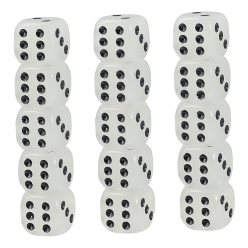 ORFOFE 10St Leuchtende Würfel kleine Acrylwürfel Leuchtwürfel-Spielzeug Würfel aufleuchten Spiele Würfel Partyspielzeug glücksperiment Frohe Mini dice Spiel Würfel Leuchtwürfel Prop Weiß von ORFOFE