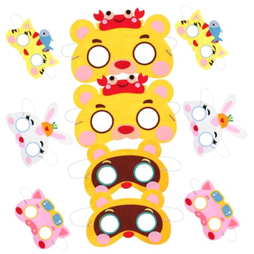 ORFOFE 10pcs Kreative Tiermustermaske Kinder Partymaske Nicht Gewebter Stoffmaske Kinder Tiermaske von ORFOFE