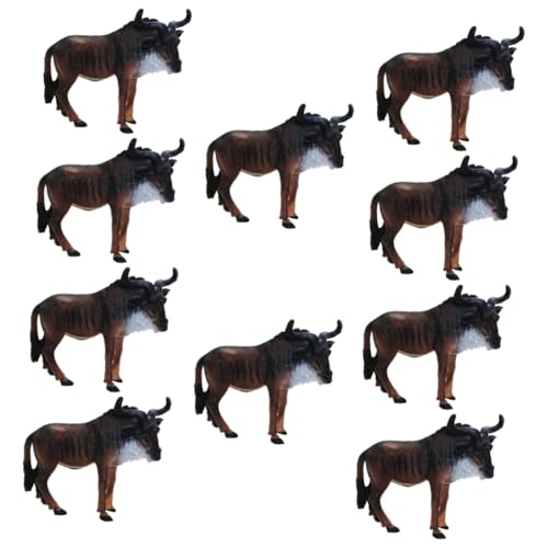 ORFOFE 10st Afrikanisches GNU-Modell Kinderspielzeug Wilde Tierfiguren Spielzeug-nutztiere Gnus Tierwelt Wildtierfiguren Maßstabsgetreue Modelltiere Tiere Figur GNU-Spielzeug PVC von ORFOFE