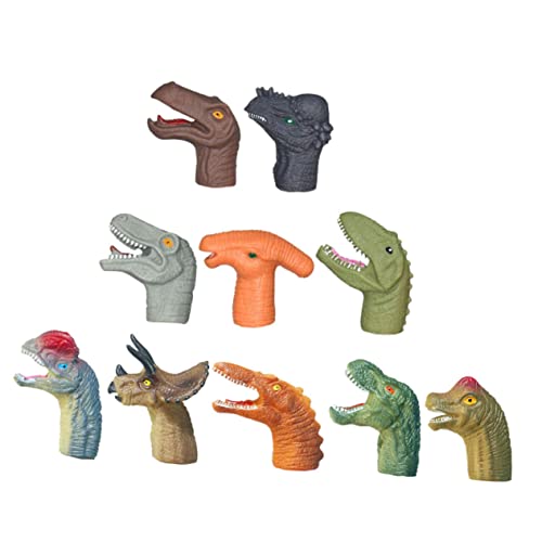 ORFOFE 10st Dinosaurier-handpuppe Familie Fingerpuppen Tierpuppen Der Wilden Welt Kinderspielzeug Fingerspielzeug Für Kinder Kinder-Dino-Puppe Handpuppenspielzeug Mini-fingerpuppen Abs von ORFOFE