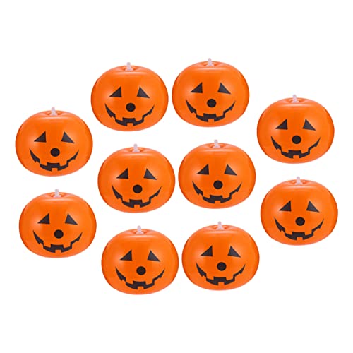 ORFOFE 10st Kürbis Ballon Halloween Leuchten Ballons Kürbis Leuchtende Ballons Halloween-led-luftballons Außendekorationen Halloween-kürbisballons Ballons Mit Lichtern Emulsion von ORFOFE