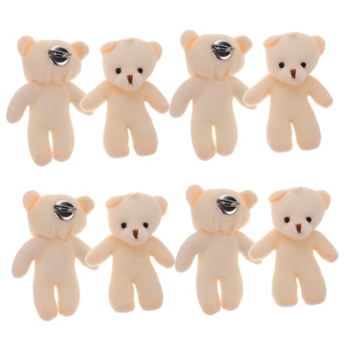 ORFOFE 10st Teddybär- Plüsch Bär Ornament Mantelbrosche Hut Broschen Frauen Brosche Kleidungsbrosche Reversnadel Brosche Kleidung Dekorativer Bär Weiß Pp Baumwolle von ORFOFE