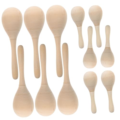 ORFOFE 12 Stück DIY Holz Maracas Shaker Maracas Instrumente Kinder Pädagogische Musik Lernspielzeug von ORFOFE