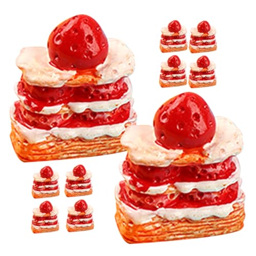 ORFOFE 12 Stück Erdbeer Sahne Kuchen Dessert Modell Dekor Kleines Kuchen Modell Mini Dekorationen Mini Kuchen Modell Lebensmittel Requisite Dekor Mini Rollenspiel Mini von ORFOFE