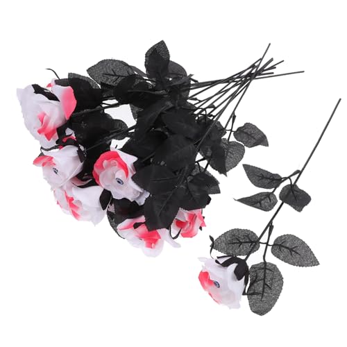 ORFOFE 12 Stück Künstliche Rosen Mit Augäpfeln Künstliche Augäpfel Halloween Blumen Dekor Künstliche Schwarze Rosen Halloween Blumen Halloween Küchen Dekor Halloween Augäpfel von ORFOFE