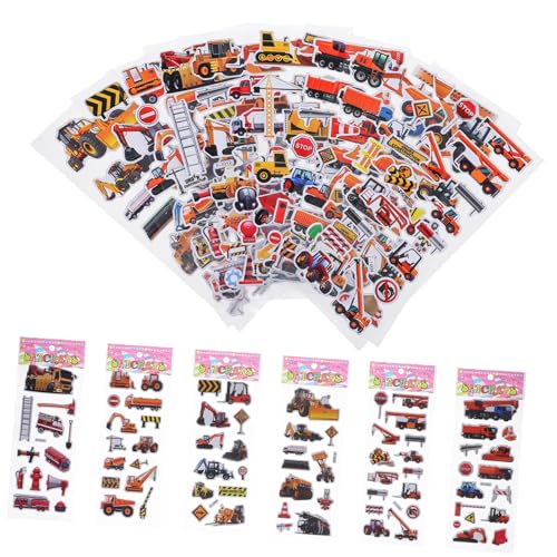 ORFOFE 12 Stück Teiliges Aufkleber Set Verkehrsfahrzeuge mit Bagger LKW Planierraupe Bunte Papiersticker für Jungen und Mädchen Sichere Bastelsticker für Kindergeburtstag und DIY ORFOFE 12 Stück Teiliges Aufkleber Set Verkehrsfahrzeuge mit Bagger LKW Planierraupe Bunte Papiersticker für Jungen und Mädchen Sichere Bastelsticker für Kindergeburtstag und DIY von ORFOFE