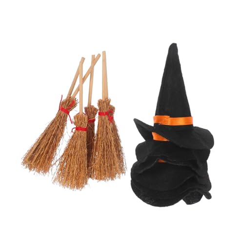 ORFOFE 12 Stück Teiliges Halloween Mini Hexenhut und Besen Filzhexenhüte Schwarz Rot Mini Haus Puppenhaus Dekoration Vielseitig für Miniaturlandschaft und DIY Basteln ORFOFE 12 Stück Teiliges Halloween Mini Hexenhut und Besen Filzhexenhüte Schwarz Rot Mini Haus Puppenhaus Dekoration Vielseitig für Miniaturlandschaft und DIY Basteln von ORFOFE