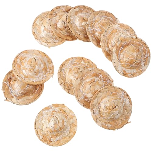 ORFOFE 12 Stück Teiliges Handgewebter Mini Strohhüte Krempe DIY Puppenhut für Basteln Partydeko Geeignet für Puppen Kuscheltiere und Kreative Dekoideen ORFOFE 12 Stück Teiliges Handgewebter Mini Strohhüte Krempe DIY Puppenhut für Basteln Partydeko Geeignet für Puppen Kuscheltiere und Kreative Dekoideen von ORFOFE