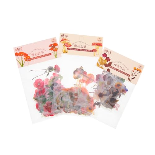 ORFOFE 120 Blatt Aufkleberpaket für Haustiere Blumen-Scrapbook-Aufkleber Pflanzen Koffer Aufkleber personalisierte Sticker personalisierte Aufkleber Etiketten Scrapbooking Album-Aufkleber von ORFOFE