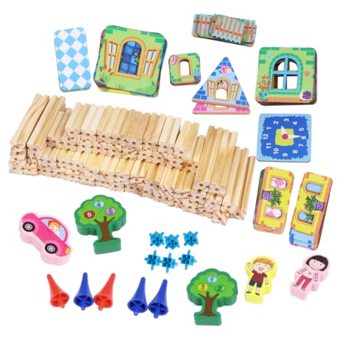 ORFOFE 128St Kinder Puzzle Spielzeug Dekoration Schlafzimmer Safe Toy DIY Puppenhausmöbel Herstellung von Miniaturmöbeln Mikrorätsel Kinder rätsel Holzhaus Spielzeug DIY Holzornament von ORFOFE