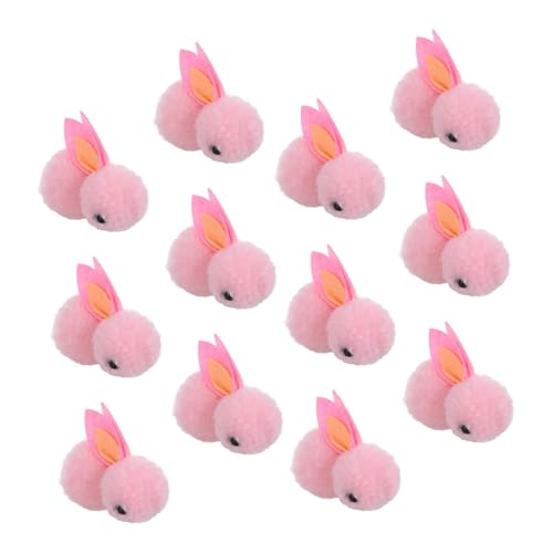 ORFOFE 12St Plüschhase dekoratives Hasenspielzeug Weihnachtshasen-Anhänger ausgestopft weißer Hase Miniaturtiere Cuddly Bunny Weihnachts Figuren Kleiner Hase Plüsch Christbaumschmuck Rosa von ORFOFE