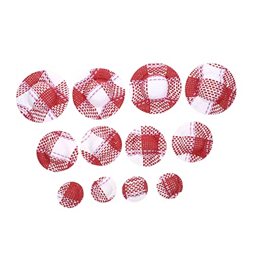 ORFOFE 12St bunt gestreifter Hut doll Accessories Mini Hut Minihüte zum Ankleiden von Puppen kleine Puppenmützen Spielzeuge schirmmützen Miniaturhüte für Puppen DIY zubehör rot von ORFOFE