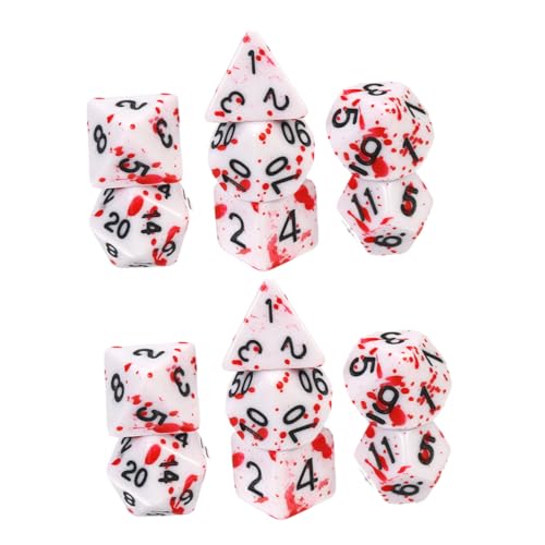 ORFOFE 14 Stück Teiliges Acryl Würfel mit Blutspritzendem Design Leichte Tragbare Spielwürfel für Rollenspiele und Partyzubehör für Halloween Brettspiele Outdoor und Festdekoration ORFOFE 14 Stück Teiliges Acryl Würfel mit Blutspritzendem Design Leichte Tragbare Spielwürfel für Rollenspiele und Partyzubehör für Halloween Brettspiele Outdoor und Festdekoration von ORFOFE
