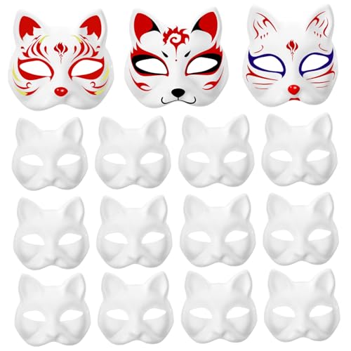 ORFOFE 15 Stücke Katze Maske Blank Maske Kein Muster Für Maskerade Hochzeit Prom Craft Party von ORFOFE