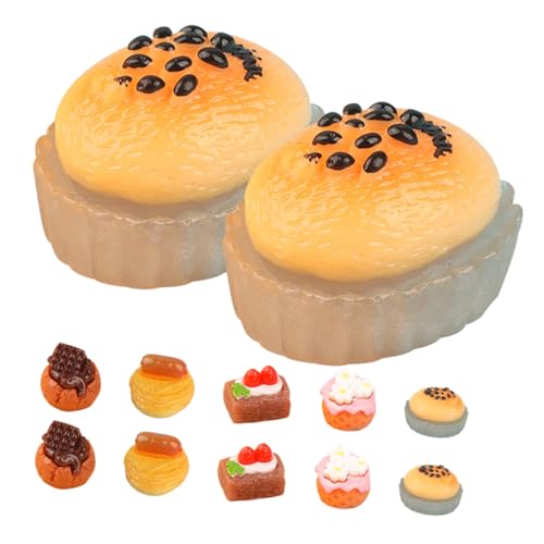 ORFOFE 15st Minikuchen Gefälschtes Küchenspielzeug Miniatur-Rollenspiel Food-Requisiten-dekor Mini- -Rollenspiel Mini-Dessert Mini-Essen Essensspielzeug Vorgeben Mini-Kuchen Harz von ORFOFE