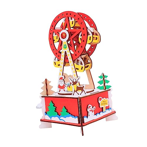 ORFOFE 1Stk Christbaumschmuck Hangtag Weihnachts-Puzzle-Spielzeug Modell Riesenrad Riesenrad-Spielzeug Spielzeug für Kinder kinderspielzeug Weihnachtsdekoration Holz von ORFOFE