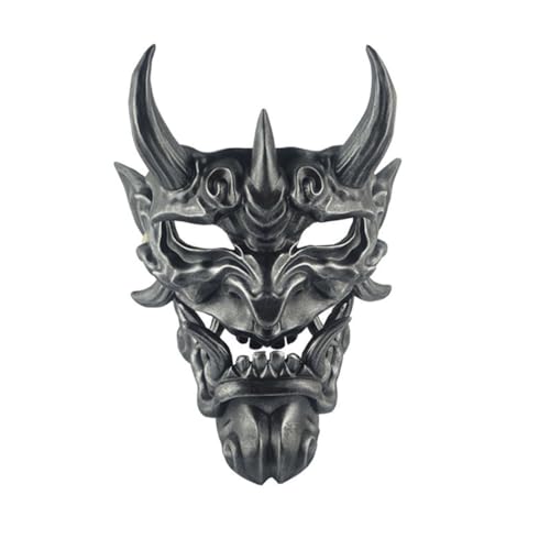 ORFOFE 1Stk Partyzubehör halloween masken halloweenmaske Teufelsmaske kopfhaube japanische Teufelsgesichtsabdeckung Vollgesichtsabdeckung Cosplay Cosplay-Maske Halloween-Maske Silver von ORFOFE